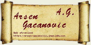 Arsen Gačanović vizit kartica